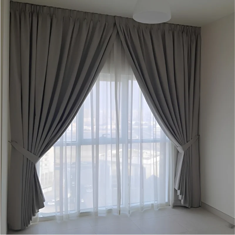 American Style Curtains with Rope — Pinch pleats with a traditional rope-pull action.
